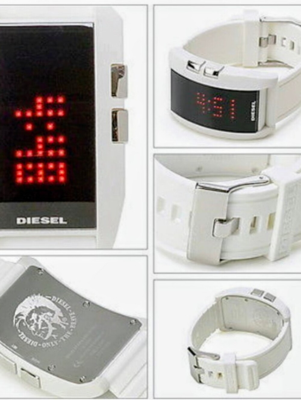 Diesel DZ7168 White LED Red-Dot Digital Bracelet Watch
